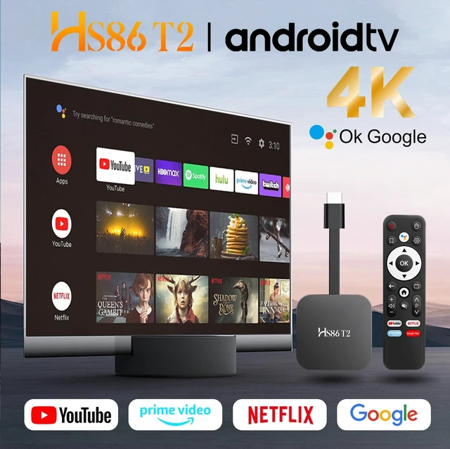 Alt view image 2 of 5 - Android 14.0 TV Stick HS86 T2 4K 2GB RAM 16GB ROM Dual Wi-Fi BT5.4
