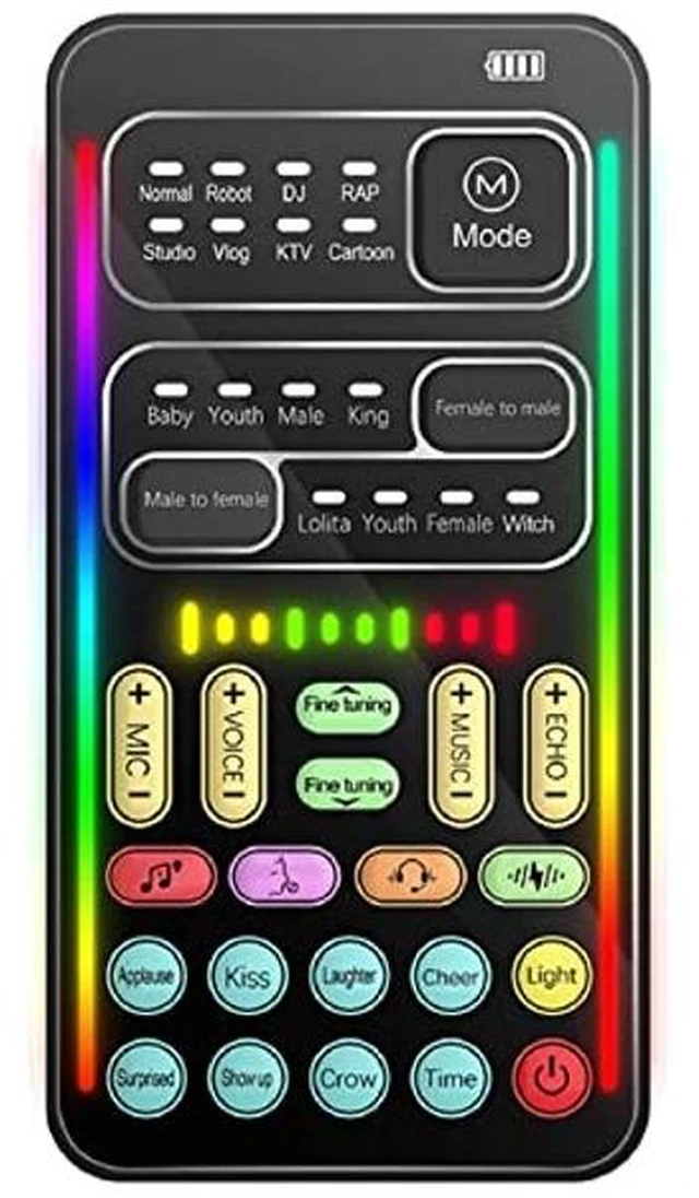 Main image of Voice Changer, Portable Handheld Voice Modulator with 8 Voice Changes, Sound Card for PC Mobile Phone Laptap