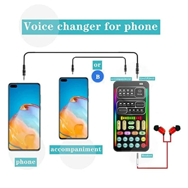 Alt view image 5 of 5 - Voice Changer, Portable Handheld Voice Modulator with 8 Voice Changes, Sound Card for PC Mobile Phone Laptap