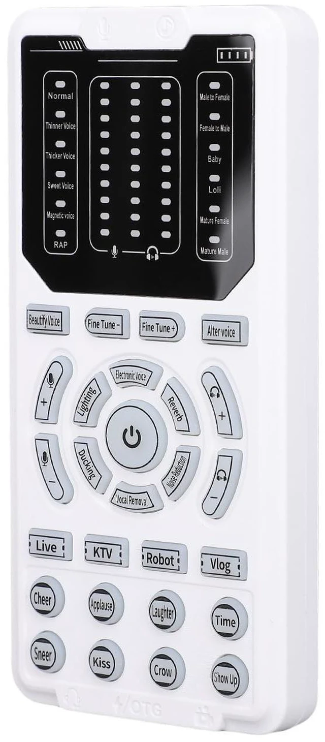 Main image of Asixxsix Portable Voice Changer, Mini Live Broadcast Voice Disguiser Portable Sound Board with Multiple Sound Effects for Phone Laptops Computer Games Recording