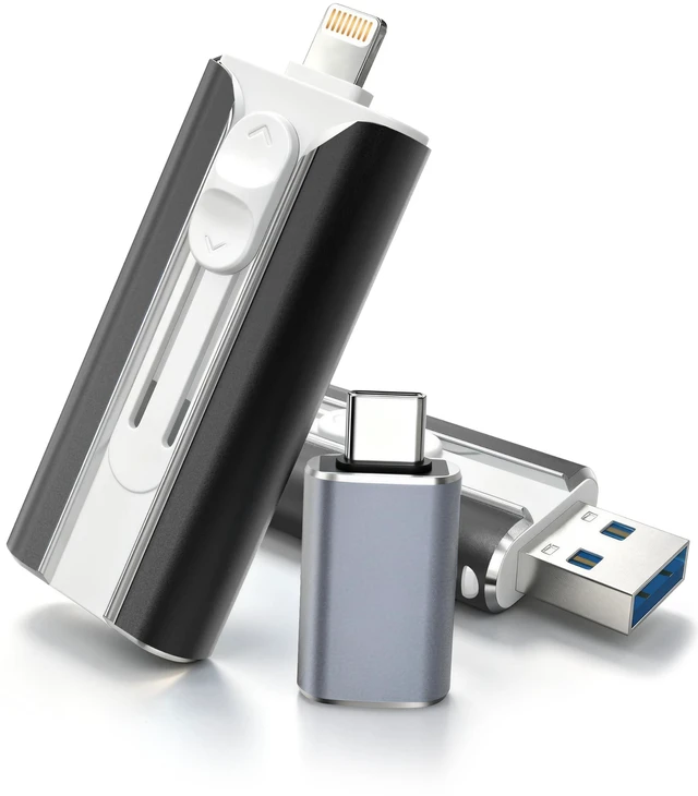 Main image of MFI Certified 256GB Flash Drive for iPhone&iPad&Android&Pc, Photo Stick USB Stick Memory Stick Photo/Video Storage Jump Drive Photo Saver External Flash Drive (Available Space: ~244gb),1 Pack,Black