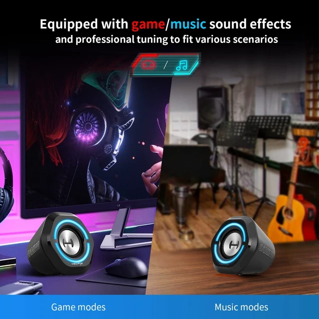 Alt view image 2 of 5 - Edifier G1000 Bluetooth 5.3 Gaming Speakers,10W PC USB Computer Speakers for Laptop Desktop 3.5mm aux Input Hecate Black