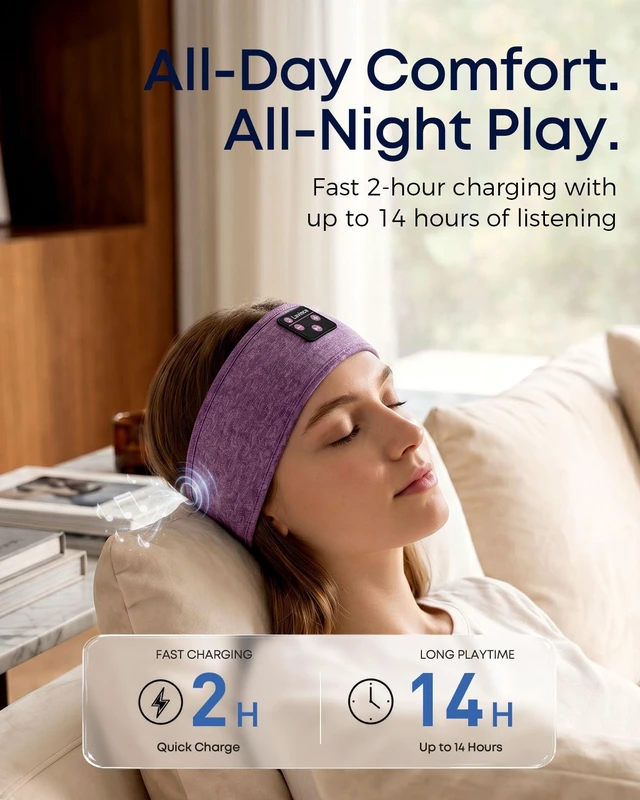 Alt view image 5 of 5 - Lavince Sleep Headphones Bluetooth 5.4 Headband, Sleep Headband Headphones