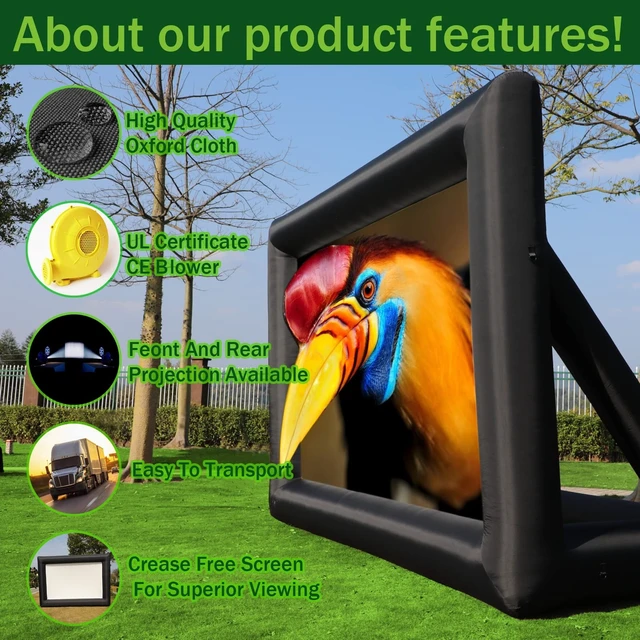Alt view image 2 of 5 - staelea 21ft Inflatable Projector Movie Screen for Outside and Indoor Theater Projector ScreenSupports Front and Rear ProjectionIncludes a Powerful Fan, Strapping, Repair Kit and Storage Bag