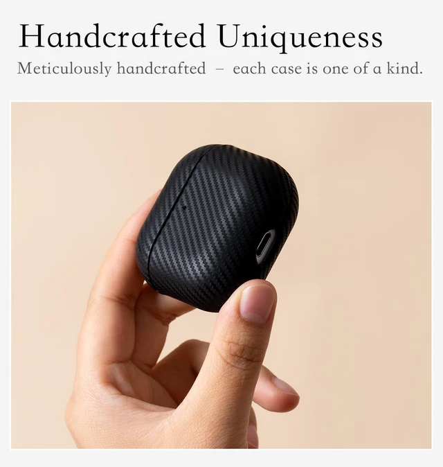 Alt view image 2 of 5 - HanFab Envelop Series - Leather Case for AirPods 5 / AirPods 4 - Black