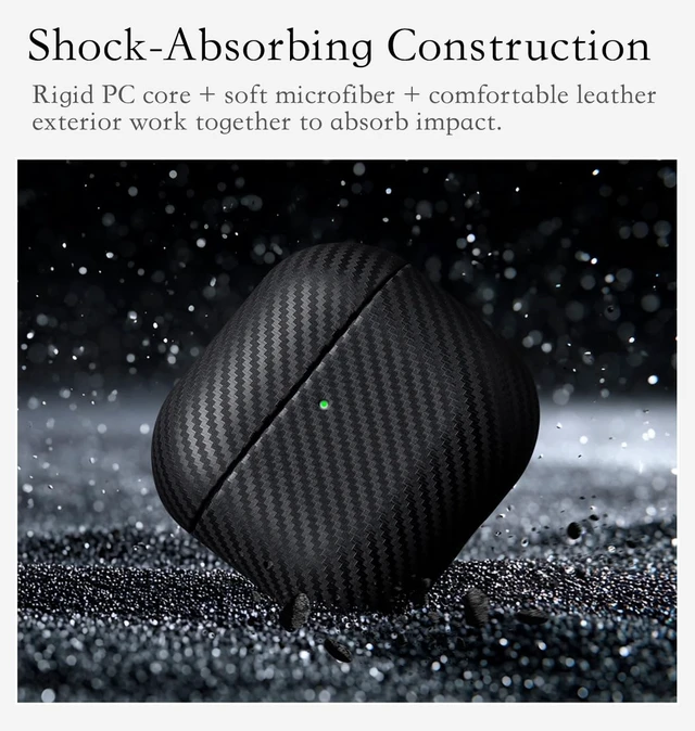 Alt view image 4 of 5 - HanFab Envelop Series - Leather Case for AirPods 5 / AirPods 4 - Black