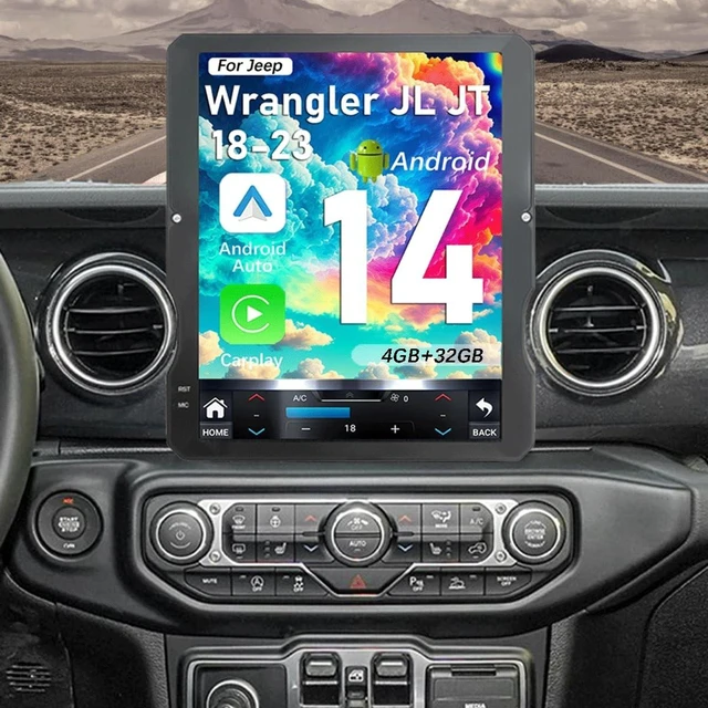 Main image of Upgrade Car Radio for Jeep Wrangler Gladiator 2018-2023 Car Radio Android 14 Stereo Replacement 12.1 inch Touch Screen Tesla Vertical Screen Style with Wireless Carplay & Android Auto (4GB+32GB