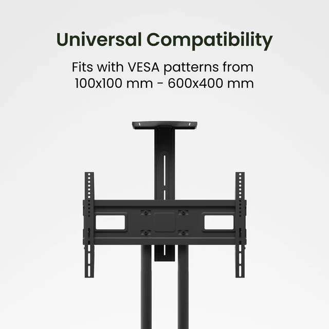 Alt view image 3 of 5 - Kanto MTM70PL Height Adjustable Rolling TV Stand for 40" 70 Screens ^^ 100 lb Capacity ^^ 600x400 VESA ^^ Device Tray & Camera Shelf ^^ Tested to 4X Advertised Weight ^^ Black