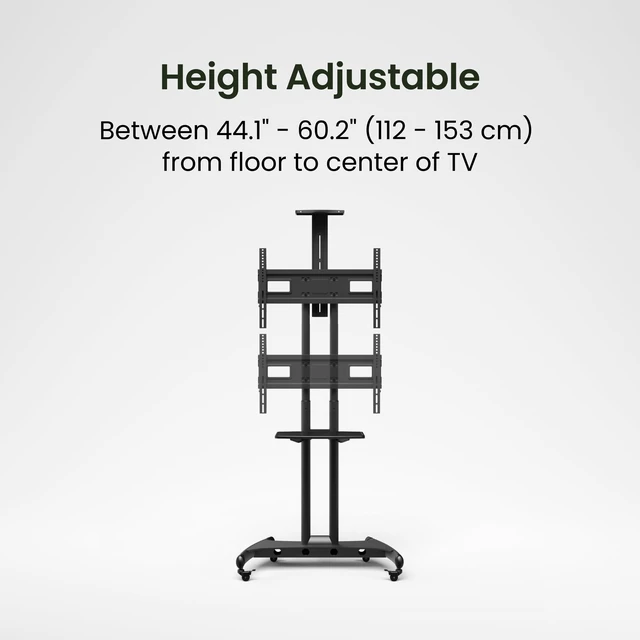 Alt view image 5 of 5 - Kanto MTM70PL Height Adjustable Rolling TV Stand for 40" 70 Screens ^^ 100 lb Capacity ^^ 600x400 VESA ^^ Device Tray & Camera Shelf ^^ Tested to 4X Advertised Weight ^^ Black