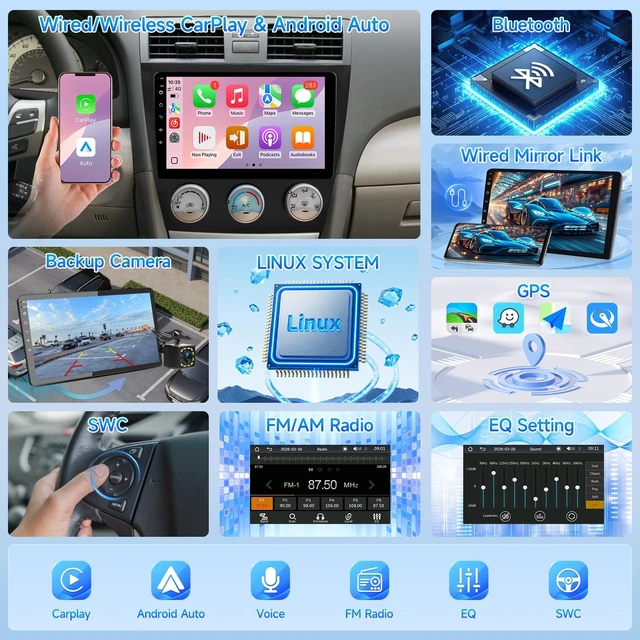 Alt view image 4 of 5 - Leadfan Linux Car Radio for Toyota Camry 2007-2011 Upgraded