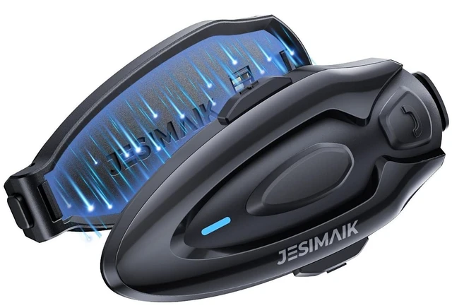 Main image of JESIMAIK Motorcycle Bluetooth Headset, Motorcycle Intercom Bluetooth 5.2, Magnet Helmet Communication System, Fast Charge, FM Radio, Group Intercom with AUX Port for ATV, Black, 1 Pack
