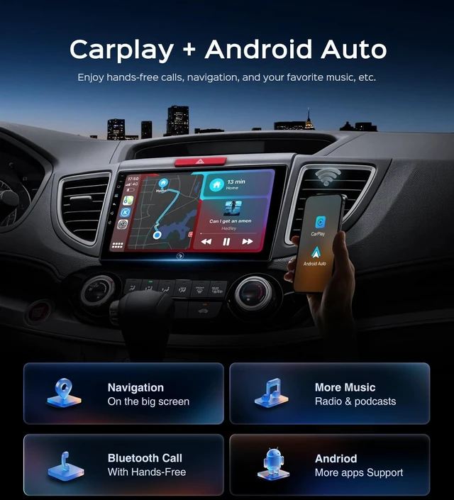 Alt view image 3 of 5 - 64G Car Radio Stereo for Honda CR-V 2012-2016 Touchscreen