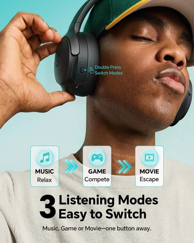 Alt view image 3 of 5 - dbsono Hybrid Active Noise Cancelling Headphones:Over-Ear Headphone Black