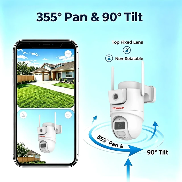 Alt view image 2 of 5 - 2MP Dual Lens 2.4G WiFi Security Camera Wireless Outdoor For Home Security