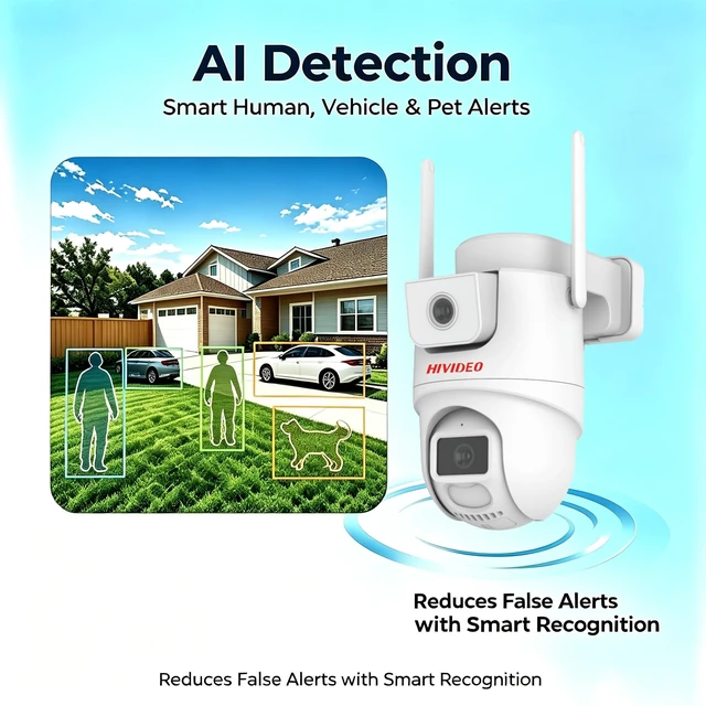 Alt view image 4 of 5 - 2MP Dual Lens 2.4G WiFi Security Camera Wireless Outdoor For Home Security