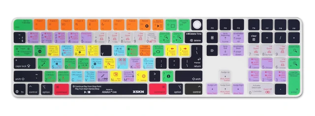 Alt view image 4 of 5 - XSKN Ableton Live Shortcut Keyboard Cover for iMac M4 Magic Keyboard with Touch ID and Numeric Keypad A3119