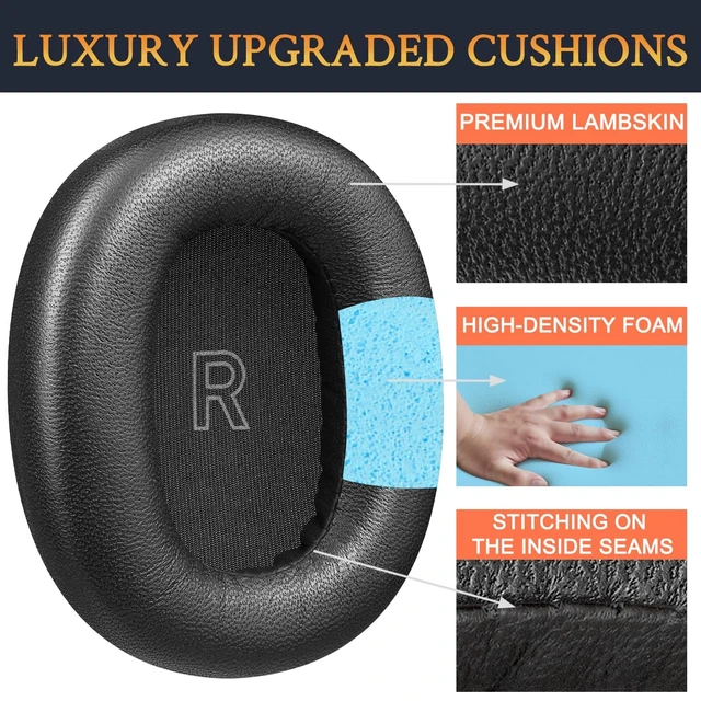 Alt view image 4 of 5 - SOULWIT Lambskin Earpads for B&O Beoplay H95 - Black