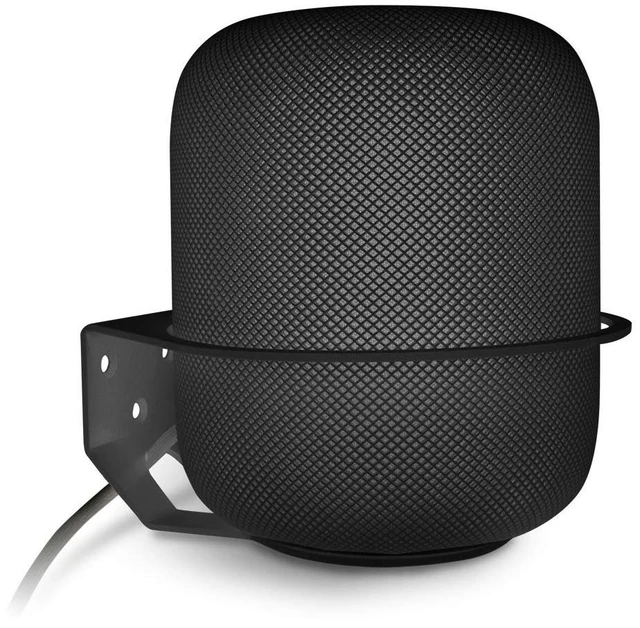 Main image of Black Metal Wall Mount Compatible with Apple HomePod 2nd Gen Speaker Holder