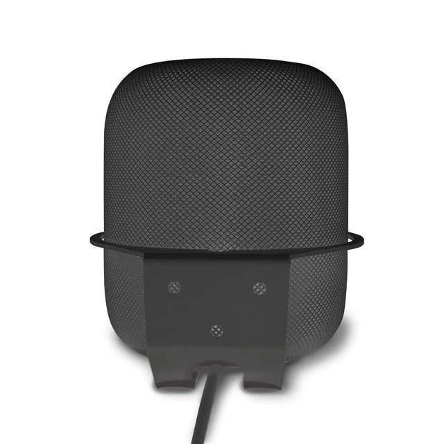 Alt view image 2 of 5 - Black Metal Wall Mount Compatible with Apple HomePod 2nd Gen Speaker Holder