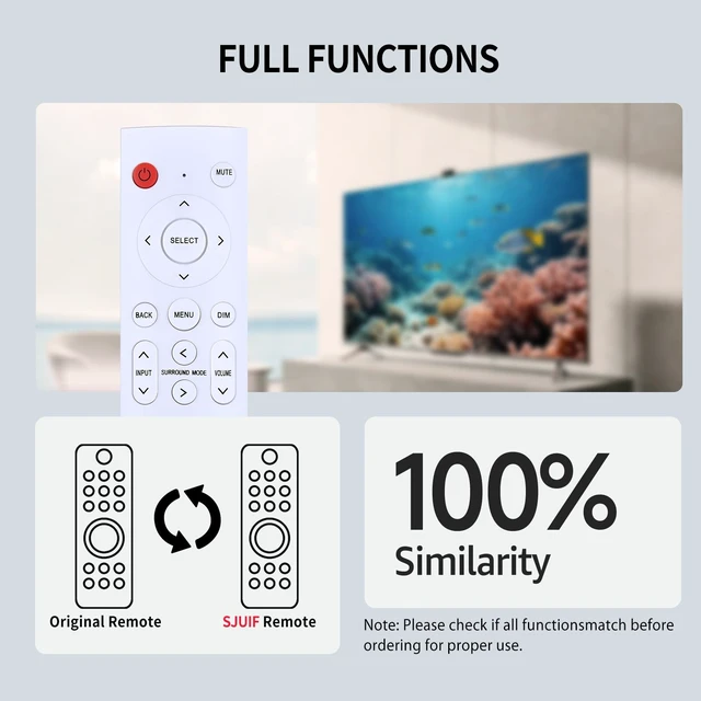 Alt view image 2 of 5 - SJUIF Replacement Remote for JBL 5.2/7.2/9.2 Channel AV Receiver