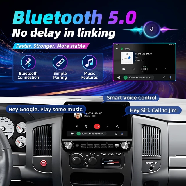 Alt view image 3 of 5 - 8CORE+32GB ROM Android 15 Car Radio for Dodge Ram 1500 2500 3500 2002-2005