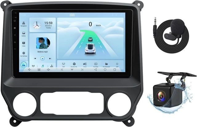 Main image of 10.1 Inch Car Stereo for Chevy Chevrolet Silverado GMC Sierra 2014-2018 Silverado Radio CarPlay & Android Auto Head Unit, Android 15/Bluetooth 5.0/GPS Navigation/FM/HD Backup Camera(4G+128G