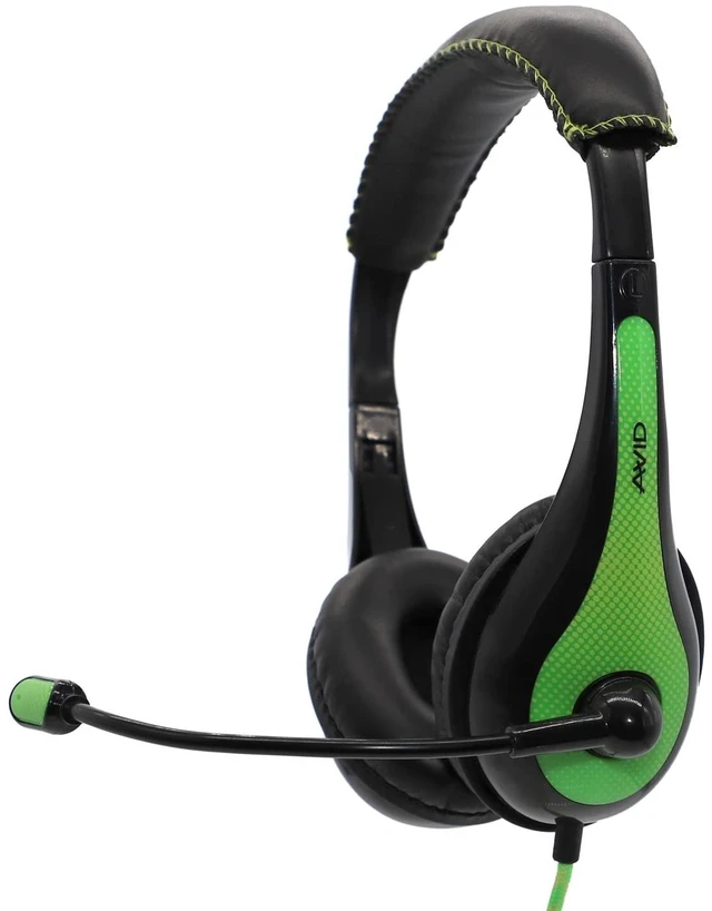 Main image of Avid Education AE-36-GR Stereo Classroom Computer Headset with Boom Microphone, Single TRRS Plug, Green