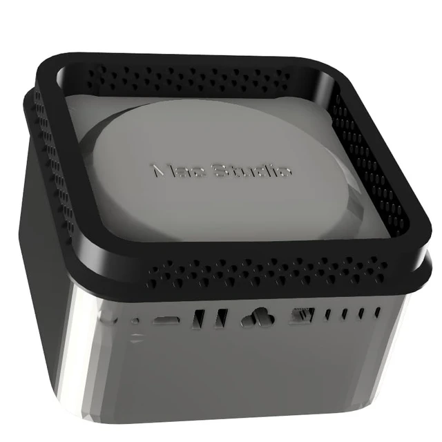Alt view image 3 of 5 - Raised Desk Stand Compatible with Mac Studio & Mac mini (M1 & M2 New Gen) - Improved Airflow Resulting in Quiter Max Performance (Black)