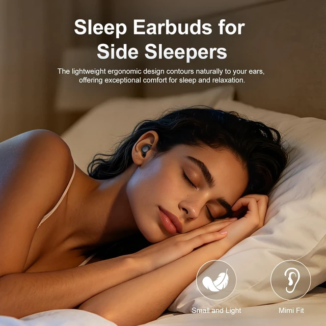 Alt view image 2 of 5 - sunvito Sleep Earbuds Bluetooth 6.2, ANC Noise Cancelling Earbuds