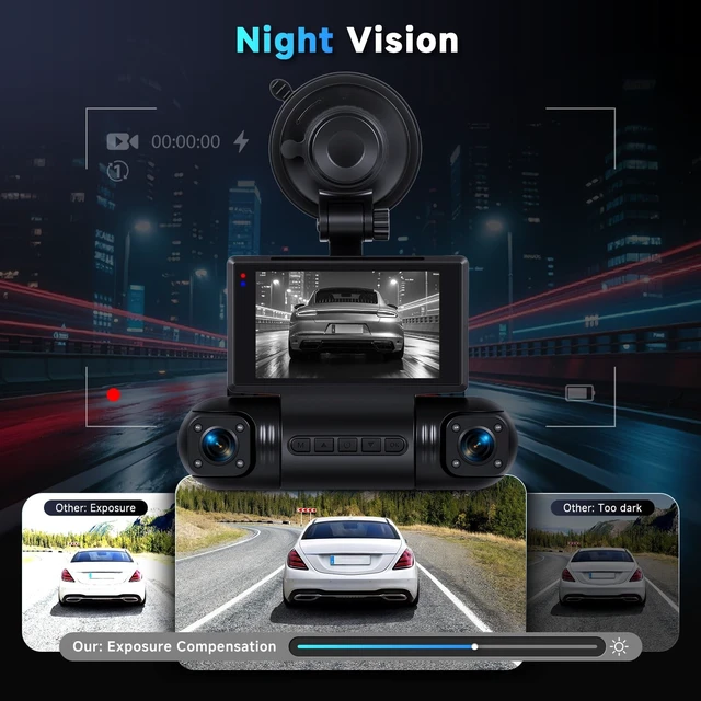 Alt view image 5 of 5 - Driauto 2K Dash Cam Front and Rear Inside Left/Right, 3604 Channel 2560*1440P Dash Camera for Cars, Night Vision Loop recording WIFI G-Sensor motion detection parking assistance 64G Card+ Backup Cam