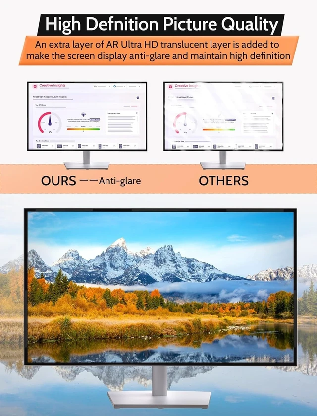 Alt view image 5 of 5 - 2 Pack- 32 Inch 16:9 Magnetic Privacy Screen for Frameless Computer Monitor