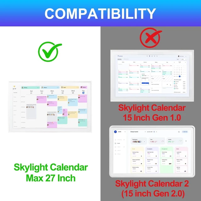 Alt view image 2 of 4 - Wcone Power Adapter for Skylight Calendar Max 27 inch (Model No:270-CAL)