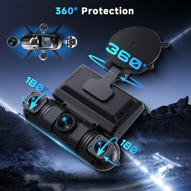 Alt view image 2 of 5 - Driauto 2K Dash Cam Front and Rear Inside Left/Right, 3604 Channel 2560*1440P Dash Camera for Cars, Night Vision Loop recording WIFI G-Sensor motion detection parking assistance 64G Card+ Backup Cam