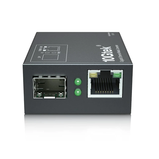 Alt view image 2 of 5 - A Pair of Mini Size Gigabit Fiber to Ethernet Media Converter, Multimode Dual LC to RJ45, 10/100/1000Base-Tx to 1000Base-SX, with 850nm SFP Module, 550m Range