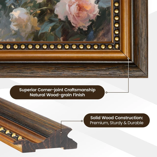 Alt view image 4 of 5 - CasaDHG Antique Solid Wood TV Frame, Compatible ONLY with 43" Samsung The Frame TV Pro TVs, Vintage Distressed Wooden Bezel, Fits 43" LS03A/LS03B/LS03C/LS03D/LS03FA/LS03FW (20212025 & 2025 Pro)