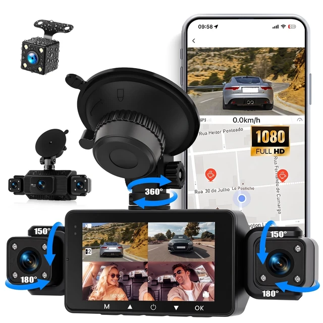 Main image of 360 4 Channel 3 Inch 1080P Dash Cam Front and Rear Inside