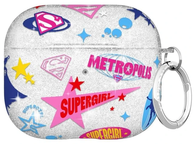 Main image of Velvet Caviar Compatible with AirPods 3rd Generation Case with Keychain - Cute Protective Hard AirPod 3 Cases for Women - Supergirl Krypto Glitter