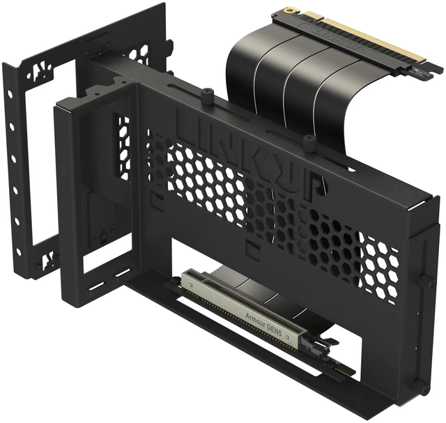 Main image of LINKUP 3-Way Vertical GPU Mount V2 with AVA5 PCIe 5.0 Riser Cable ^^ Black