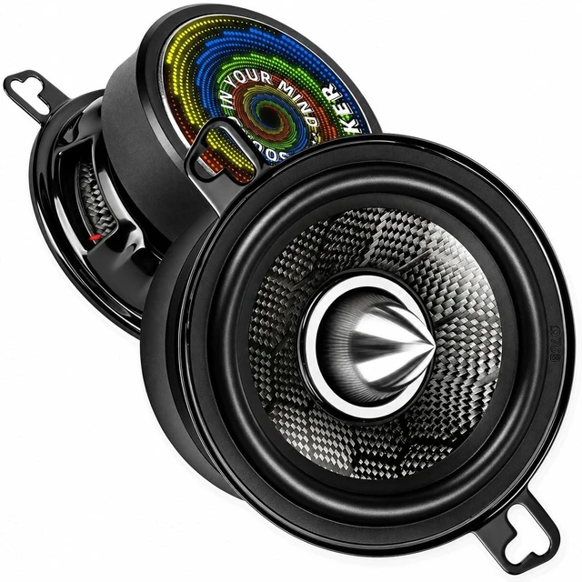 Main image of TANVSO CarbonForce 3.5 Inch Speakers, 300W Peak 4 Ohm 3.5 Car Speakers, 3-1/2 Bullet Midrange Speakers with Honeycomb-Weave Carbon Fiber Cone, Low-Profile Aluminum Bullet for Dash, 2 Pack