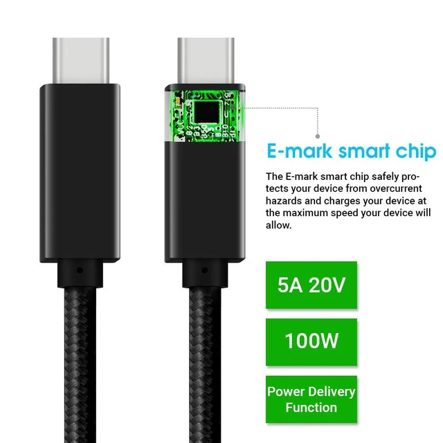 Alt view image 2 of 5 - Juiced Systems PowerUp 10 Gbps USB-C to USB-C Data Transfer Cable - Black 6.5ft ^^ 2 Meters ^^ USB-C 3.2 Gen 2