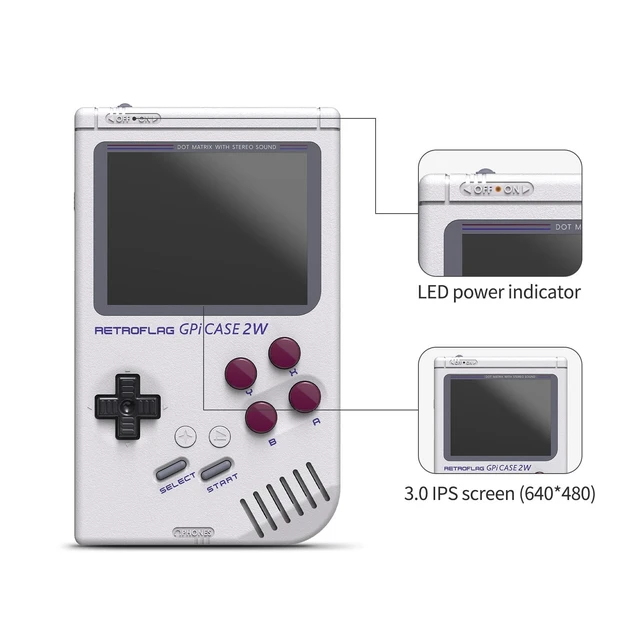 Alt view image 3 of 5 - AKNES Retroflag GPi CASE 2W for Raspberry Pi Zero/Zero W /2W, 3" IPS LCD