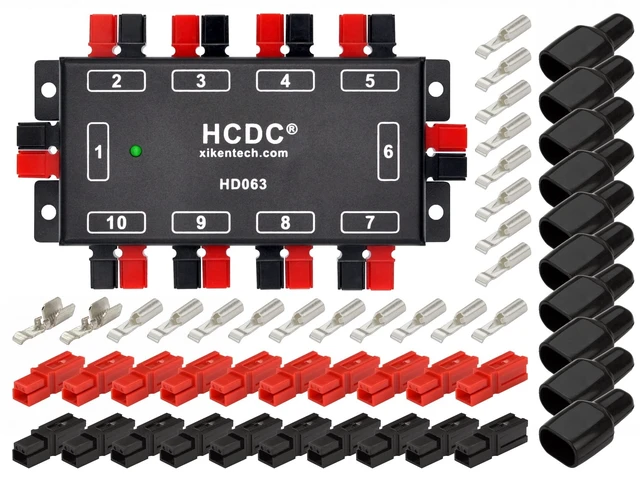 Alt view image 2 of 5 - HCDC HD063 10 Position DC Power Distribution Block Module for 15/30/45A Connectors