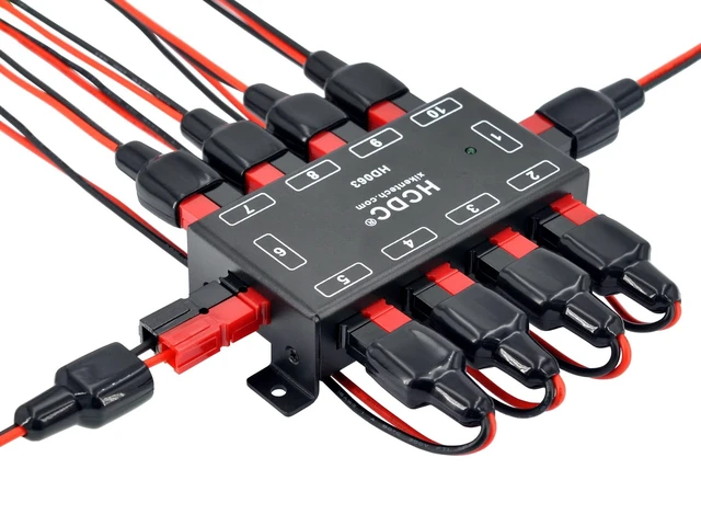 Alt view image 5 of 5 - HCDC HD063 10 Position DC Power Distribution Block Module for 15/30/45A Connectors
