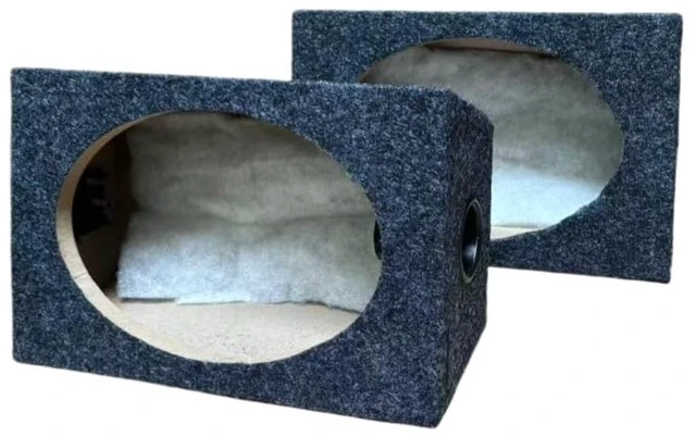 Main image of 6x9 Inch Curved Speaker Case for Car DIY Sound Grey Carpet Cover 2 Pack (Gray)