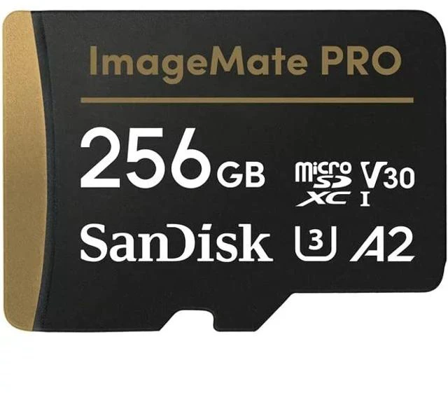 Main image of SanDisk 256GB ImageMate PRO microSDXC UHS-1 Memory Card with Adapter - C10, U3, V30, 4K UHD, A2 Micro SD Card - SDSQXBD-256G-AW6KA