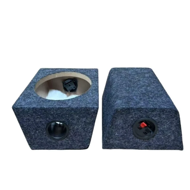 Alt view image 3 of 5 - 6x9 Inch Curved Speaker Case for Car DIY Sound Grey Carpet Cover 2 Pack (Gray)