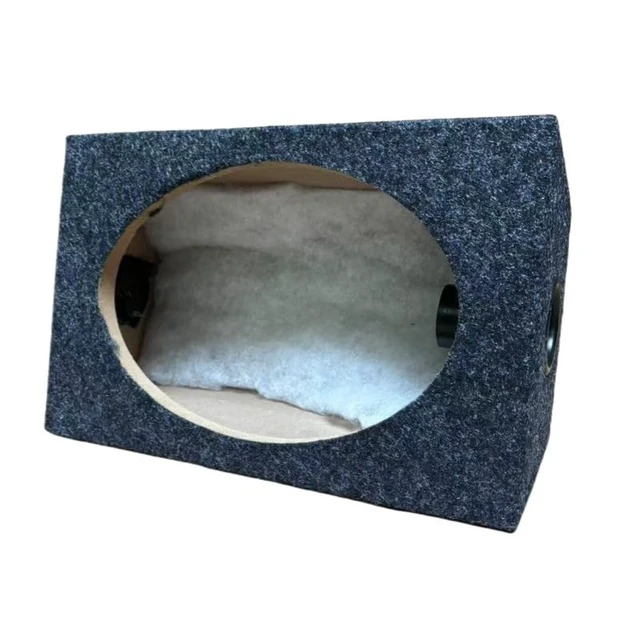 Alt view image 2 of 5 - 6x9 Inch Curved Speaker Case for Car DIY Sound Grey Carpet Cover 2 Pack (Gray)