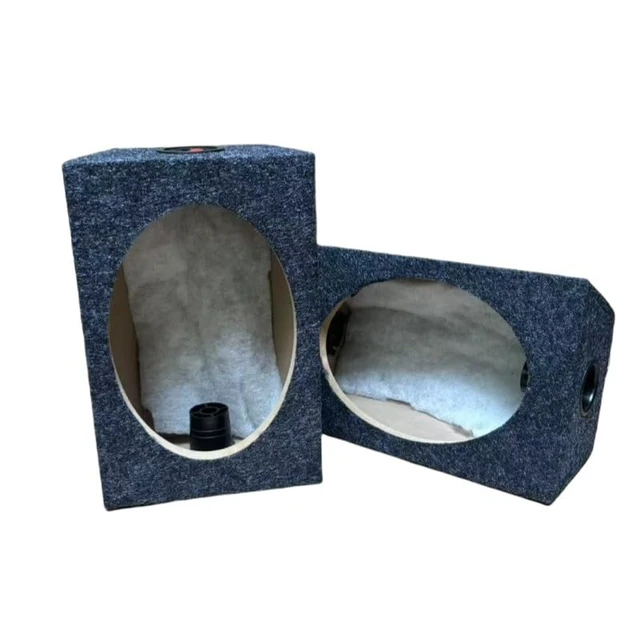 Alt view image 5 of 5 - 6x9 Inch Curved Speaker Case for Car DIY Sound Grey Carpet Cover 2 Pack (Gray)
