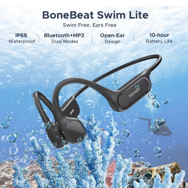 Alt view image 2 of 5 - POPUX Bone Conduction Headphones IP68 Waterproof Headphones for Swimming, Open-Ear Underwater Swimming Earbuds Bluetooth 5.4 32GB MP3 10H Battery for Sport Running Fitness(DGERY)