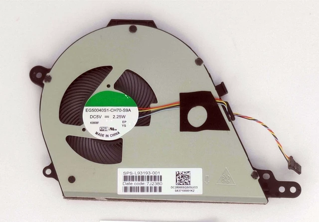 Main image of Monvkaka for HP Chromebook 15-DE 15-DE0003NA 15-de0517wm TPN-C140 P/N: L54807-001 EG50040S1-CH70-S9A 7J1980 DC5V 2.25W Fan